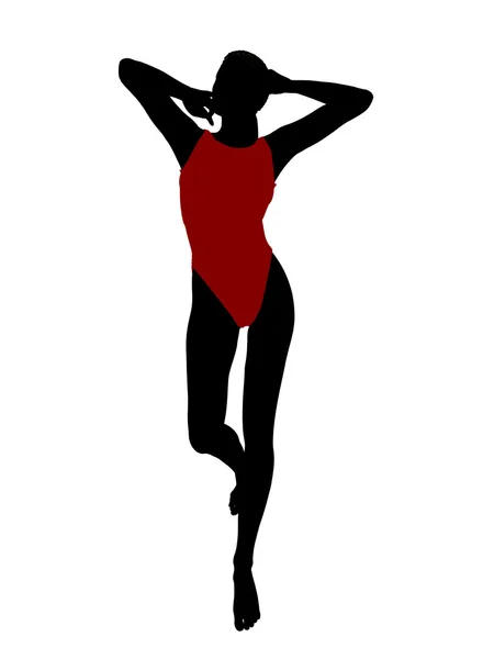 Afro-amerikai női fürdőruha sziluett — Stock Fotó
