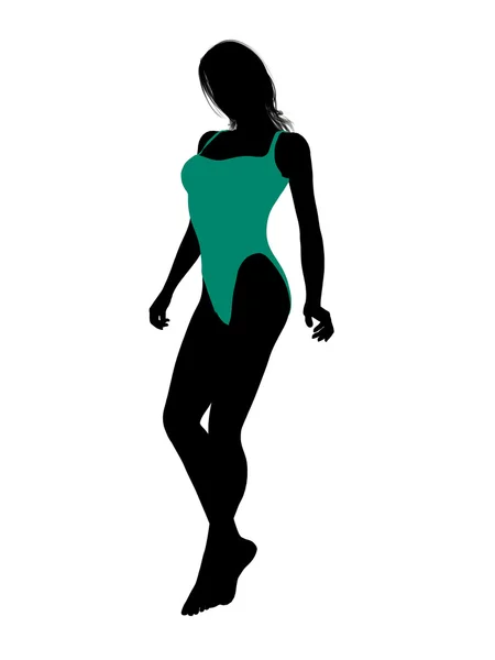 女性の水着のシルエット — ストック写真