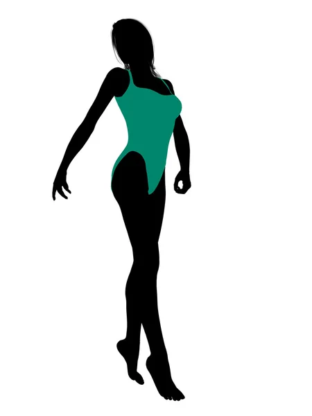 Silhouette női fürdőruha — Stock Fotó