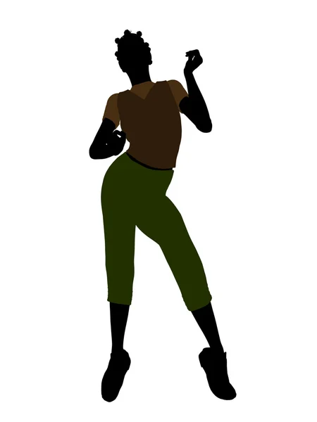 Афро-американських випадковий жінка ілюстрація Silho — стокове фото