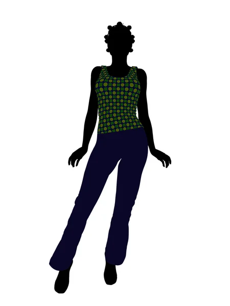 African american kobieta co dzień ilustracja silho — Zdjęcie stockowe