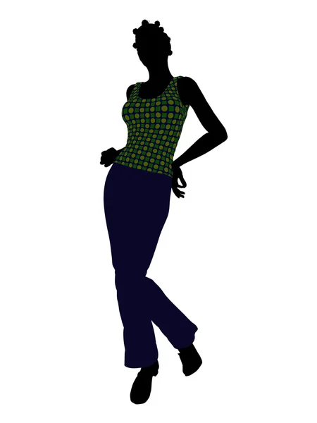Afroamerikanska casual kvinna illustration silho — Stockfoto