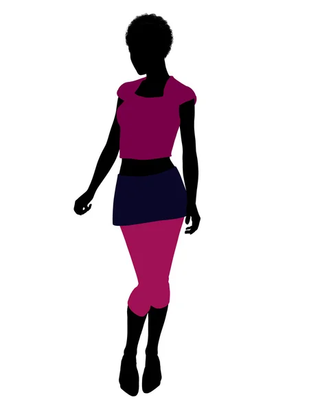African American Casual Woman Illustration Silho — Stock Photo, Image