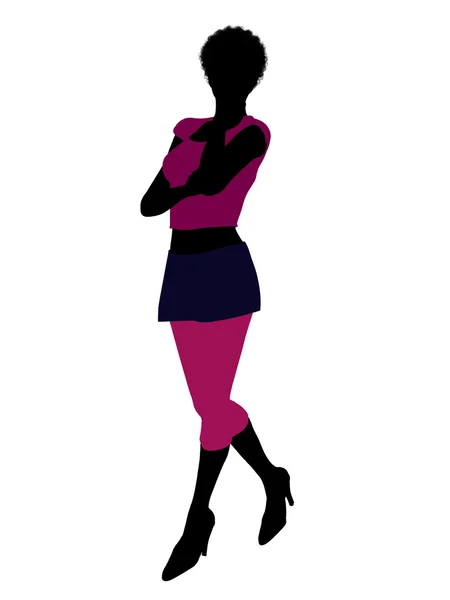 Mujer Casual Afroamericana Ilustración Silho — Foto de Stock