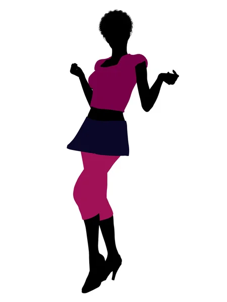Mujer Casual Afroamericana Ilustración Silho —  Fotos de Stock