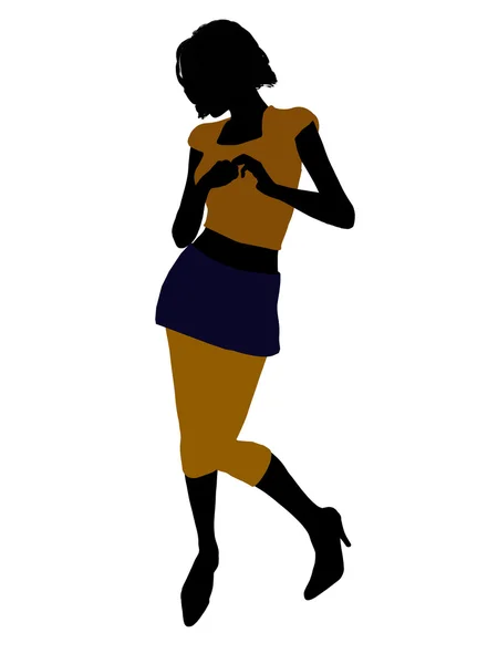 Sylwetka ilustracja kobieta dorywczo — Zdjęcie stockowe
