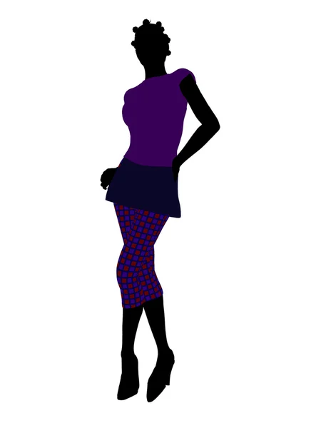 Afroamericano casuale donna illustrazione silho — Foto Stock