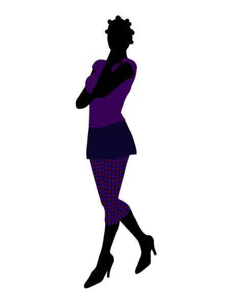 Mujer Casual Afroamericana Ilustración Silho — Foto de Stock