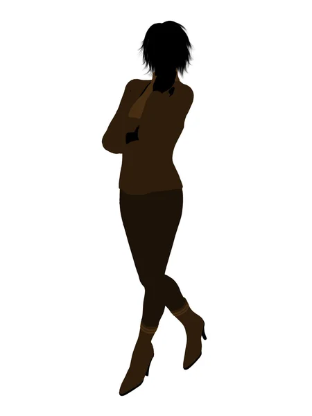 Ženské úřadu ilustrace silhouette — Stock fotografie