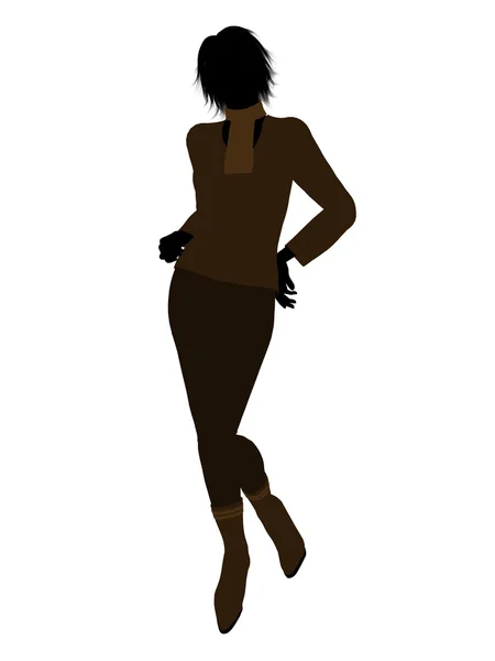 Weibliche Büro-Illustration Silhouette — Stockfoto