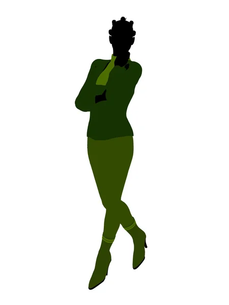 African american kobiet biuro ilustracja silh — Zdjęcie stockowe
