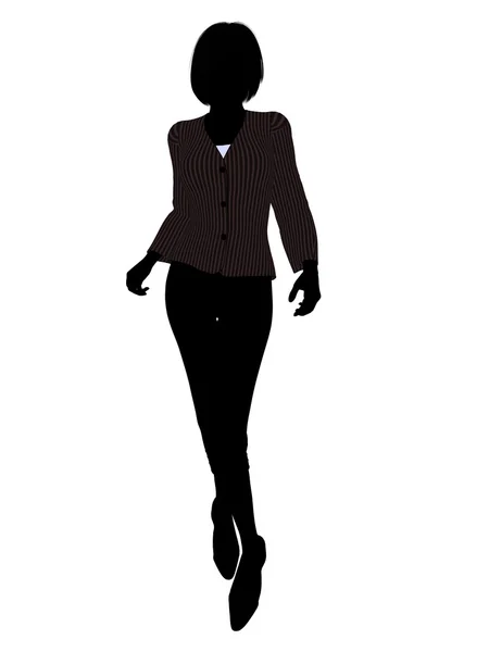Ufficio femminile Illustrazione Silhouette — Foto Stock