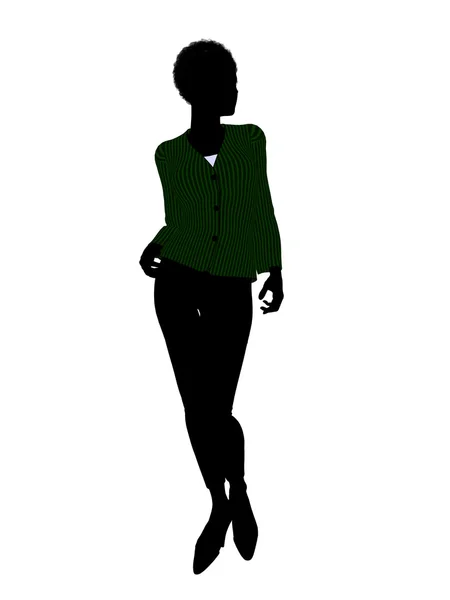 Afrikanisch amerikanisch weiblich büro illustration silh — Stockfoto