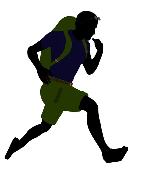 Male Hiker Silhouette — Stock Photo, Image