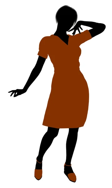 Kobieta retro sylwetka — Zdjęcie stockowe