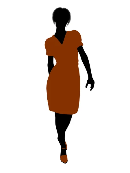 Vrouwelijke retro silhouet — Stockfoto