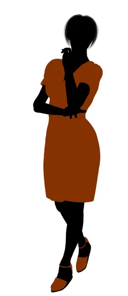 Kobieta retro sylwetka — Zdjęcie stockowe