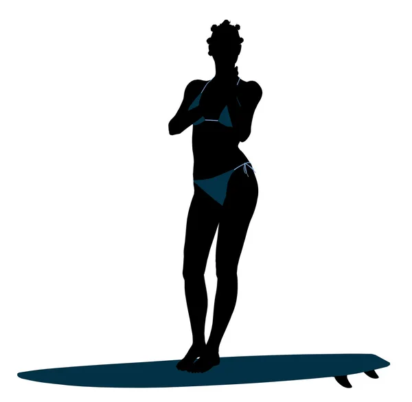 Afro-amerikai női szörfös silhouette szeretnénk — Stock Fotó