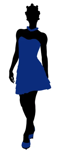 Afro-americano adolescente illustrazione silhouett — Foto Stock