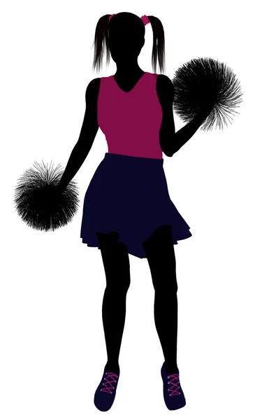 Cheerleader silhouette on a white background — Stock Photo, Image