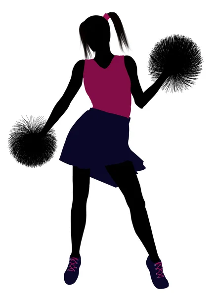 stock image Cheerleader silhouette on a white background