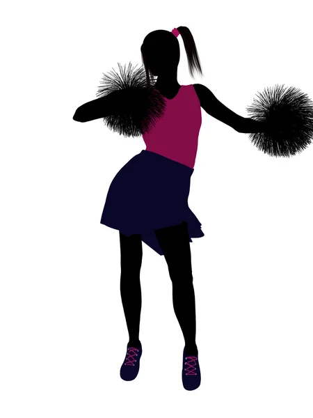 Cheerleader silhouette on a white background — Stock Photo, Image