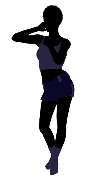 Afro-Amerikaanse lingerie silhouet — Stockfoto