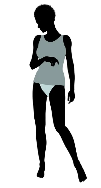 Afro-Amerikaanse lingerie silhouet — Stockfoto