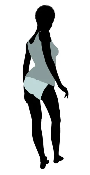 African American Lingerie Silhouette — Stock Photo, Image