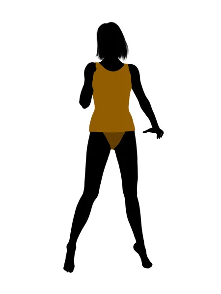 Kvinna underkläder siluett — Stockfoto