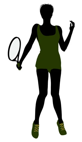 Ženské tenisové hráče ilustrace silhouette — Stock fotografie