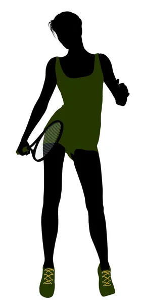 Female Tennis Player Illustration Silhouette — Stock Photo, Image