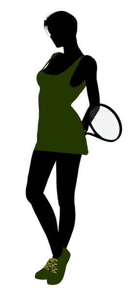 Жіночий тенісист Ілюстрація силует — стокове фото