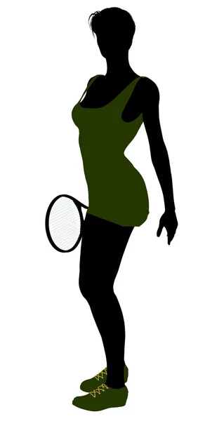 Jogadora de tênis feminino ilustração silhueta — Fotografia de Stock