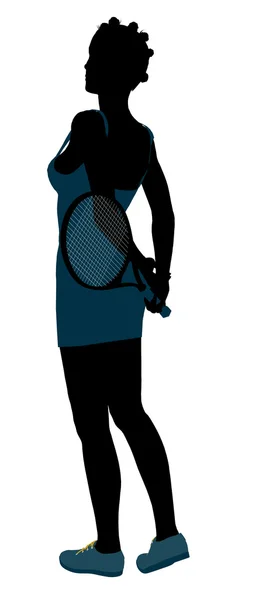 Jugadora de tenis afroamericana Illustrati —  Fotos de Stock