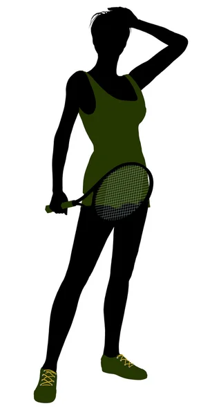 女性のテニス選手の図のシルエット — ストック写真