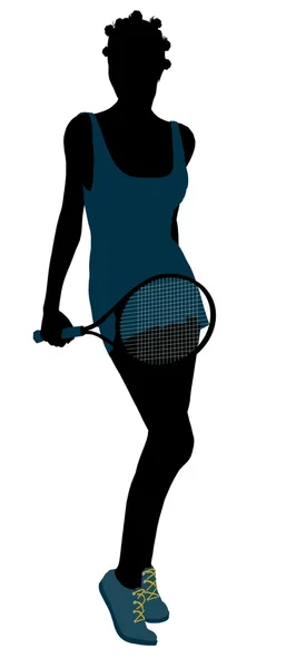 Afro-amerikai teniszezőnő player illustrati — Stock Fotó