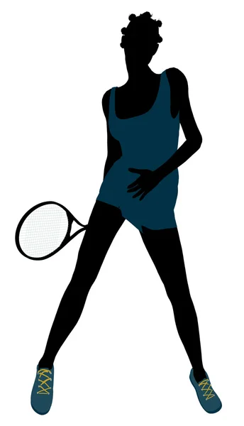 アフリカ系アメリカ人の女性のテニス プレーヤー イラスト — ストック写真