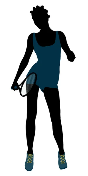 African American Female Tennis Player Illustrati — Stock Photo, Image