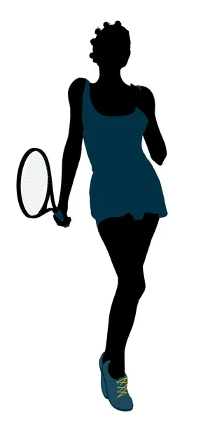 Afro-amerikai teniszezőnő player illustrati — Stock Fotó