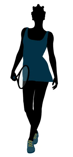 アフリカ系アメリカ人の女性のテニス プレーヤー イラスト — ストック写真