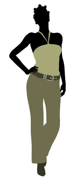 African American Female Office Illustration Silh — Stock Photo, Image