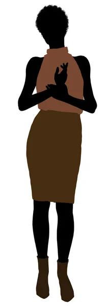 Afrikanska amerikanska kvinnliga office illustration silhuetten — Stockfoto
