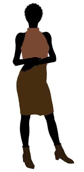 Ufficio afroamericano femminile illustrazione Silh — Foto Stock