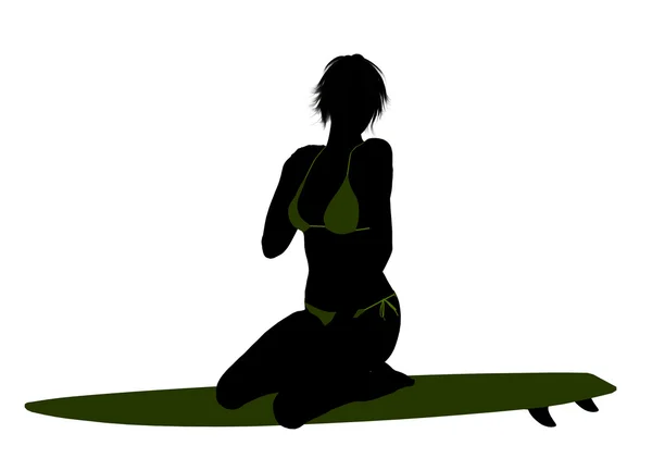 Иллюстрация силуэта серфингисток — стоковое фото