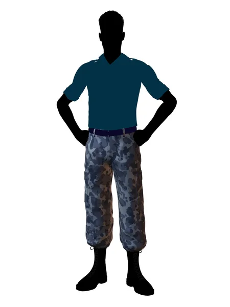 Silueta de ilustración de soldado masculino — Foto de Stock