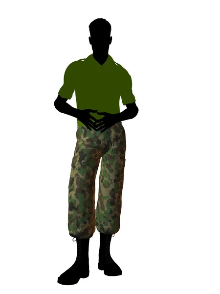 Silhueta de ilustração de soldado masculino — Fotografia de Stock