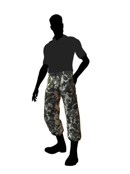 Silhouette d'illustration de soldat masculin — Photo
