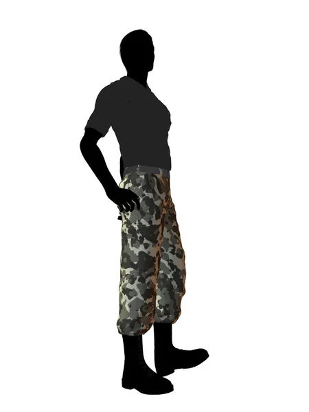 Αρσενικό στρατιώτης εικονογράφηση σιλουέτα — Φωτογραφία Αρχείου