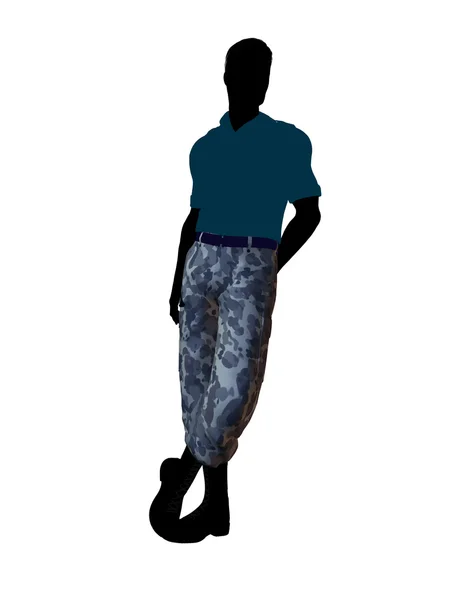 Mužské voják ilustrace silhouette — Stock fotografie